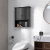 Costway Mobile sospeso da bagno a parete con ante e ripiani, Mobile in legno per cucina camera da letto Nero