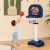 Costway Pallacanestro per bambini con gioco dell’anello palla appiccicosa set golf, Canestro da basket regolabile 100-140cm