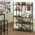 Costway Scaffale da cucina con prese di corrente, Tavolo bar con 5 ripiani e 10 ganci a forma di S Marrone rustico
