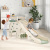 Costway Scivolo per bambini con carinissima forma di elefante, Scivolo 4-in-1 per bambini con canestro da basket e pallone Verde