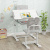 Costway Scrivania per bambini con piano inclinabile sedia ergonomica, Set di scrivania e sedia regolabile in altezza Grigio