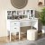 Costway Scrivania per computer con prese elettriche, Scrivania da 120cm con 5 vani e 2 cassetti porte USB Bianco