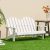 Costway Sedia adirondack per 2 bambini in legno di abete con schienale alto portata 100kg, Panchina da giardino Bianco