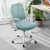 Costway Sedia da scrivania ergonomica in rete con supporto lombare e braccioli ribaltabili, Sedia da lavoro girevole Blu