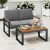 Costway Set da giardino in alluminio a 2 pezzi da esterno, Set da conversazione con braccioli e piano in Legno-Plastica