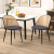 Costway Set di 2 sedie da pranzo con schienale in rattan sedile imbottito, Sedie da cucina in stile rustico Grigio