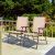 Costway Set di 2 sedie pieghevoli da patio con braccioli, Sedie da pranzo portatili per cortile terrazza piscina Naturale