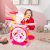 Costway Set di batteria per DJ con tastiera 2 in 1, Strumento elettrico per bambini con sgabello microfono MP3 Rosa