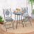 Costway Set Mobili da giardino con mosaico da 3 pezzi, Tavolo rotondo e 2 sedie pieghevoli con struttura in metallo