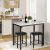 Costway Set tavolo con 2 sgabelli senza schienale in similpelle, Set di mobili da 3 pezzi per sala da pranzo Bianco
