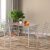 Costway Set tavolo da pranzo con 4 sedie con schienale alto, Mobili da cucina con tavolo da banco rettangolare Argento