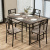 Costway Set tavolo da pranzo 5 pezzi con struttura in metallo, Tavolo da cucina rettangolare e 4 sedie Grigio