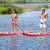 Costway Tavola gonfiabile da paddle per bambini e adulti, Tavola SUP extra ampia con controllo surf 335x76x15cm Rosa