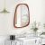 Costway Specchio irregolare asimmetrico da design astratto, Specchio da parete 68×53,5cm con cornice rustica Naturale