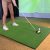 Costway Tappeto golf con 2 punte da golf 2 aste di allineamento 6 fori preforati per le punte, Tappeto in erba sintetica 152x117x2,5cm