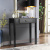Costway Tavolino consolle con cassetto gambe in legno massello, Scrivania da veranda per soggiorno bagno ingresso Nero
