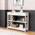 Costway Tavolo da ingresso per salone e corridoio con 1 cassetto e 2 mensole, Tavolino da parete con 3 livelli Bianco