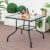 Costway Tavolo da pranzo per giardino con foro per ombrellone da 38mm piano in vetro temperato, Tavolo quadrato da esterno