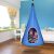 Costway Tenda ad albero per bambini per interno esterno, Altalena tenda staccabile con 2 finestre peep corda regolabile Blu