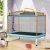 Costway Trampolino per bambini con rete di protezione altalena barra orizzontale, Trampolino da esterno 190x124x172cm Giallo