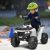 Costway Quad ATV cavalcabile con fari e musica per bambini, Giocattolo elettrico con batteria 6 V e AUX Bianco